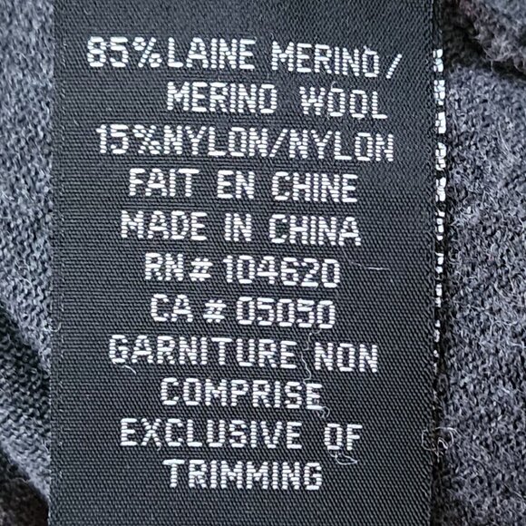 Jacob Charcoal Gray 85% Merino Wool Deep V-Neck Sweater - Picture 5 of 5